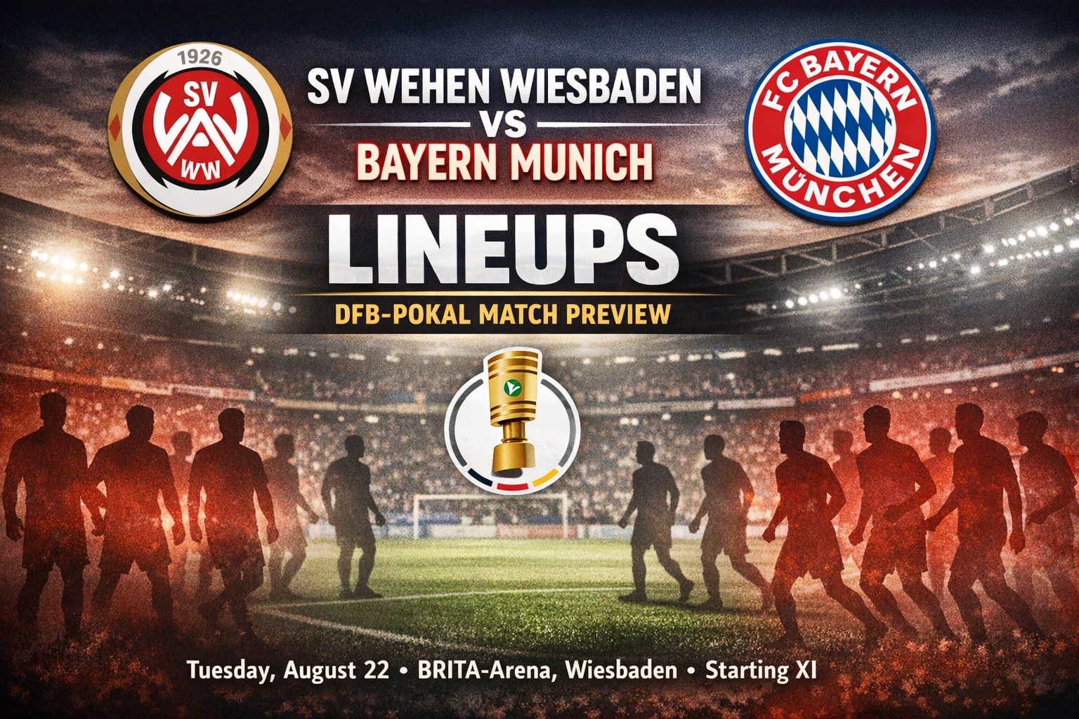 Match Preview: SV Wehen Wiesbaden vs Bayern Munich Lineups, Injuries, and Team News